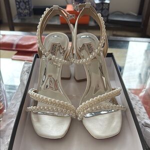 Badgley Mischka Pearl Embellished Heels